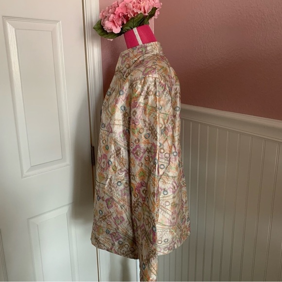 Anu by Natural Pastel Embroidered 100% Silk Jacket size Large - Picture 5 of 8